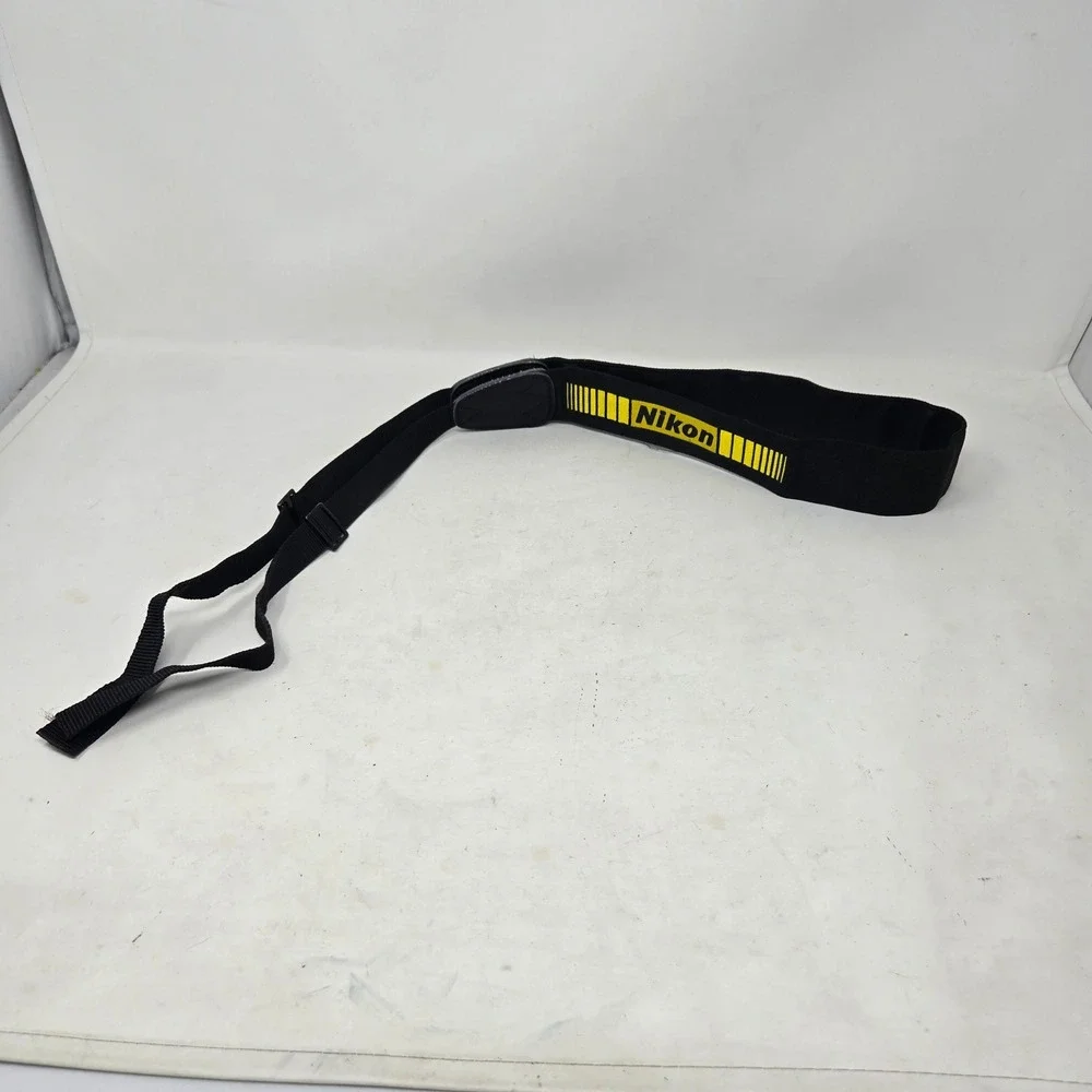 Nikon Camera Neck Strap Black Yellow Embroidered Logo Adjustable‎ DSLR SLR
